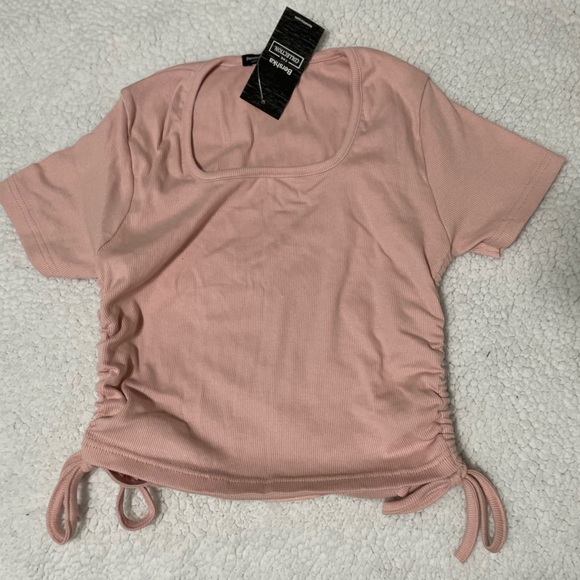 Bershka Soft Pink Ruched Top - Picture 3 of 3